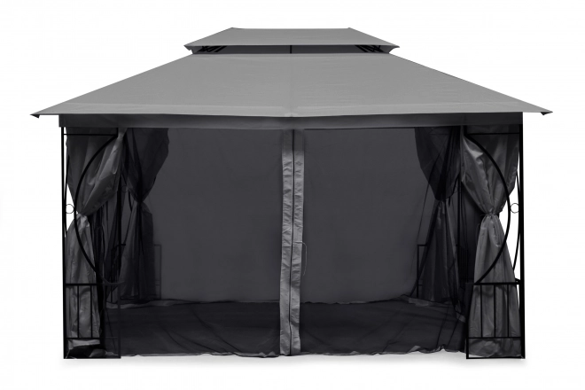 Cort pavilion de grădină 3x4m, plasă anti-țânțari și pereți plini