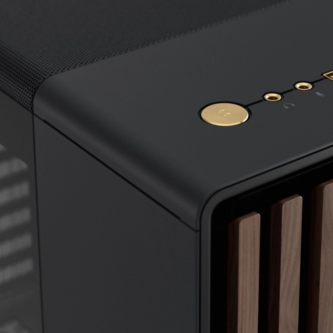 Carcasă Fractal Design North neagră cu elemente din lemn