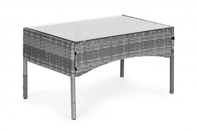 Set de mobilier de grădină din ratan sintetic - bancă, masă, scaune gri MultiGarden