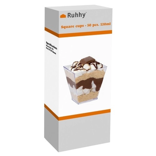 Pahare Pătrate 50 buc 120 ml Ruhhy