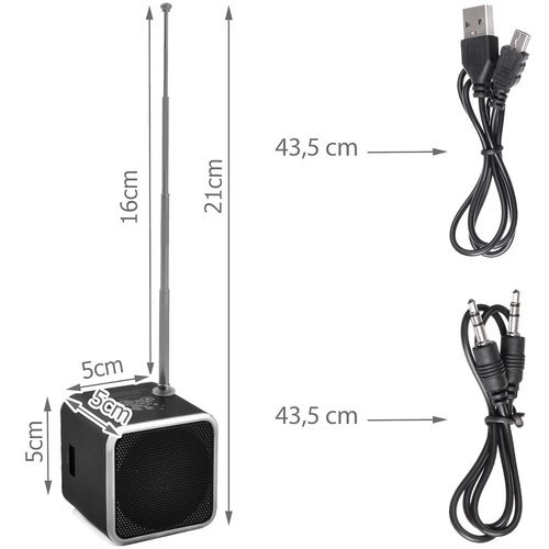 Radio portabil cu baterie și difuzor Bluetooth
