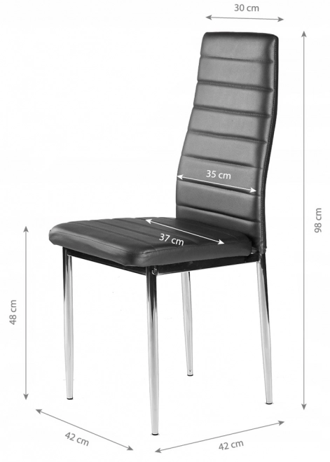 Set scaune piele ecologică pentru living și sufragerie, picioare cromate