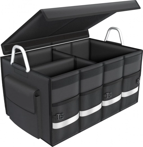 Organizator pliabil pentru portbagaj cu capac, 60 l, rezistent la apă