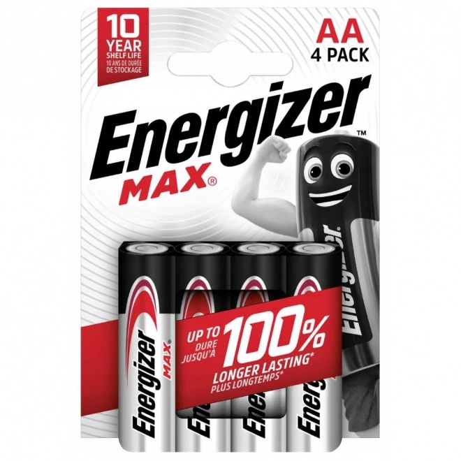 Baterii alcaline LR6/AA Energizer MAX, pachet de 4 buc