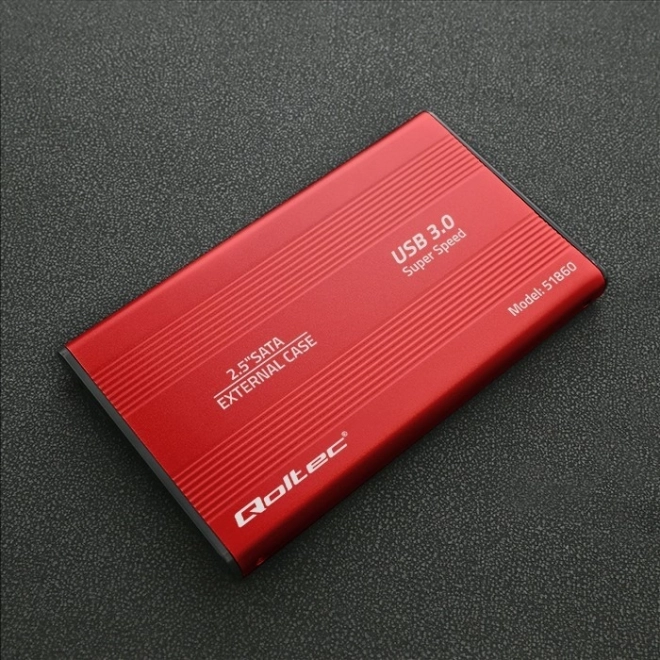Carcasa externă pentru discuri 2.5" HDD/SSD SATA3, USB 3.0, roșie