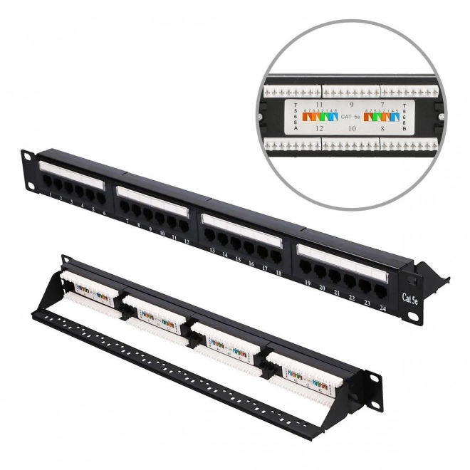 Panou de patch Extralink categorie CAT5E UTP 24 porturi