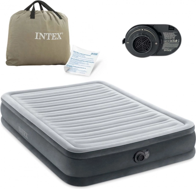 Saltea gonflabilă dublă cu pompă automată 191 × 137 cm INTEX