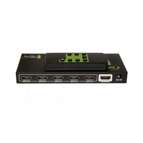 Comutator HDMI 5/1 cu telecomandă, 4K2K 3D, negru