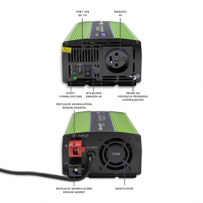 Invertor de tensiune pentru încărcare baterii și UPS 300/600W Qoltec