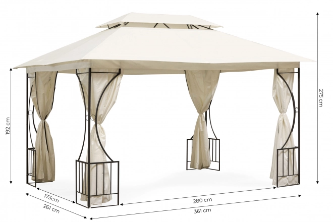 Gazebo de grădină pavilion cort 3x4m pereți laterali