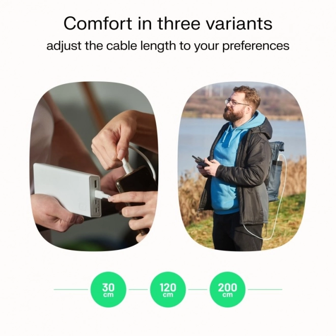 Cablu USB-C la USB-C PowerStream 100W împletit verde 1,2m