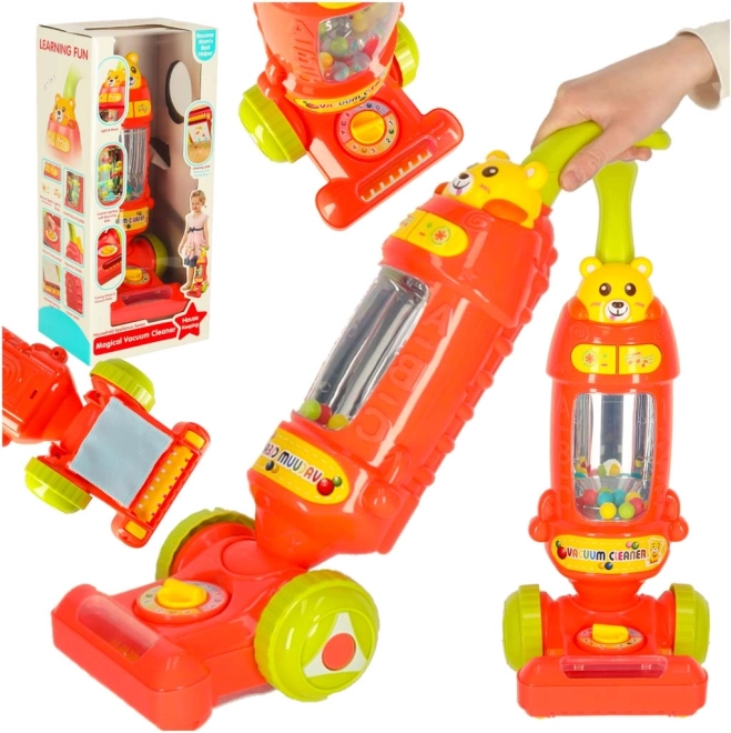 Aspirator vertical interactiv pentru copii cu sunete, zmeuriu, 46 cm