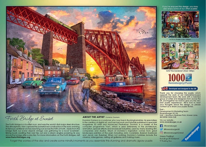 Puzzle trecere podului în apus de soare, Scoția