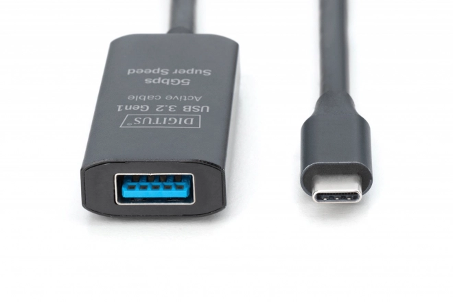 Cablu prelungitor activ USB-C - USB-A 10m, USB 3.2 Gen1 5Gbps
