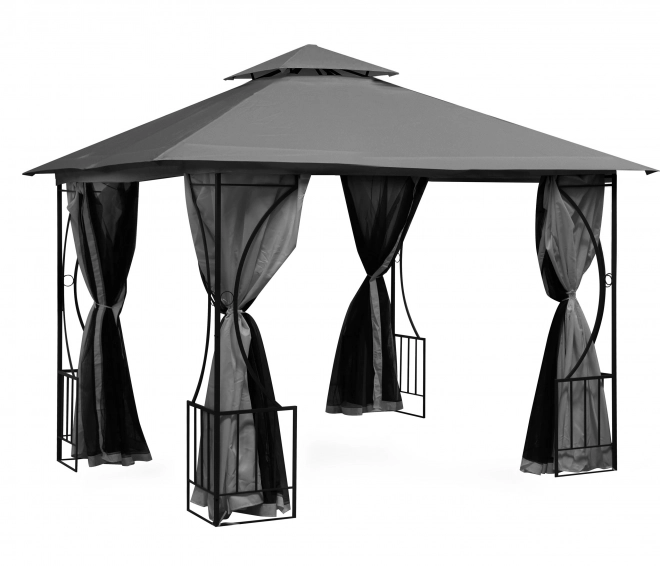 Cort de pavilon de grădină 2în1 cu pereți și plasă anti-insecte 3x3