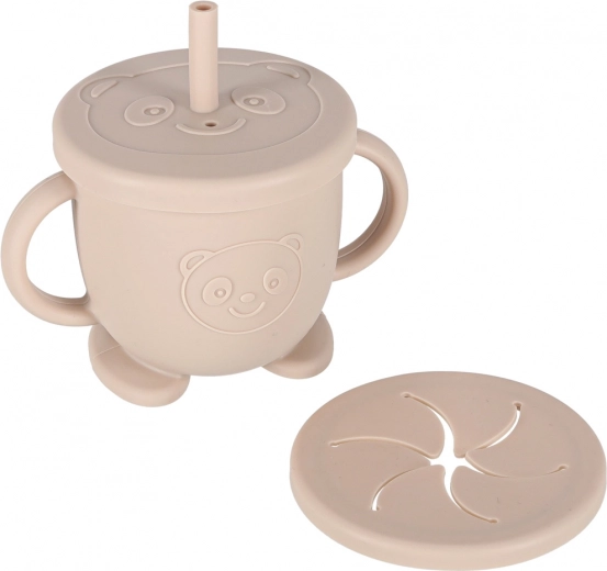 Pahar 2 în 1: cu pai și pentru gustări