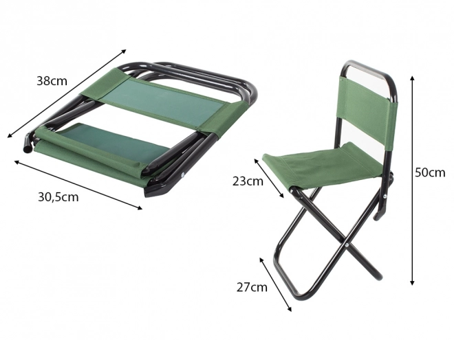 Scaun pliabil pentru pescuit și camping cu spătar