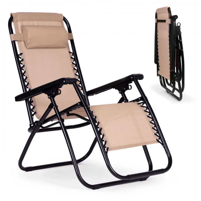 Scaun de grădină cu spătar reglabil - bej ZERO GRAVITY ModernHome
