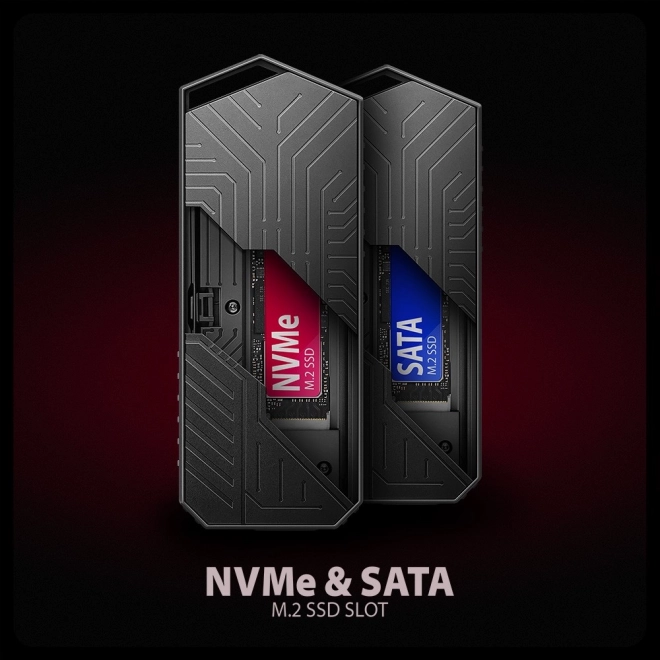 Carcasa externă din aluminiu pentru SSD M.2 NVMe/SATA cu interfață USB-C 3.2 Gen 2 pentru gaming