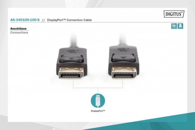 Cablu DisplayPort cu Zăvoare 10m Negru