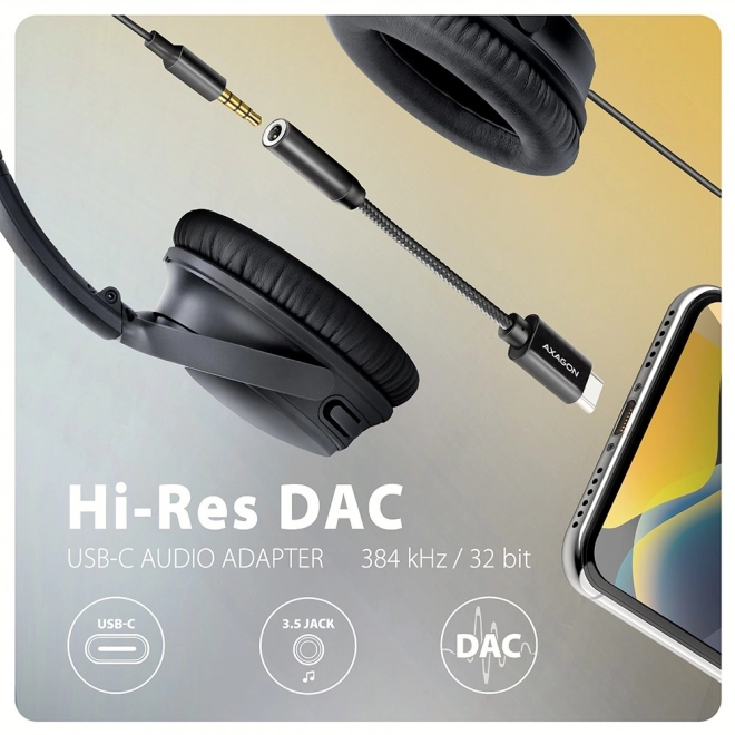 Adaptor audio USB-C cu DAC Axagon Hi-Res
