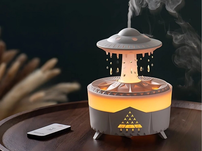 Difuzor de aromă UFO cu umidificator și lampă LED