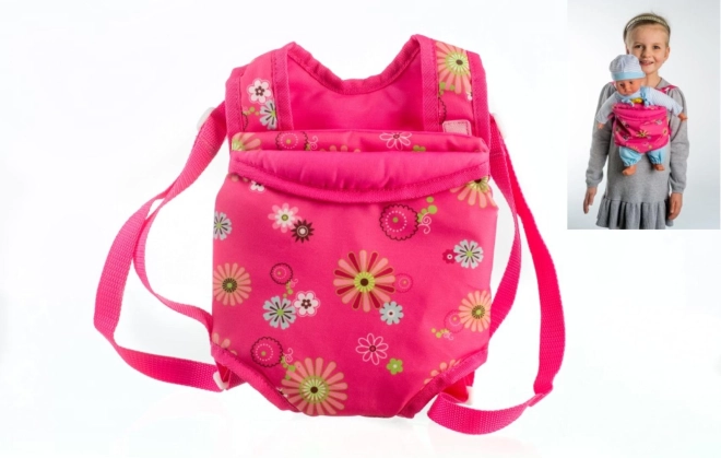 Marsupiu textil pentru bebeluși și păpuși 29 × 20 cm