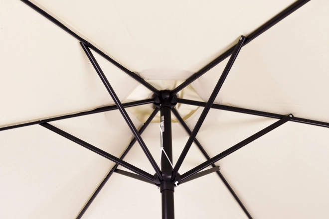 Umbrelă de grădină mare înclinată, cu manivelă, 6 spițe, bej, 270 cm