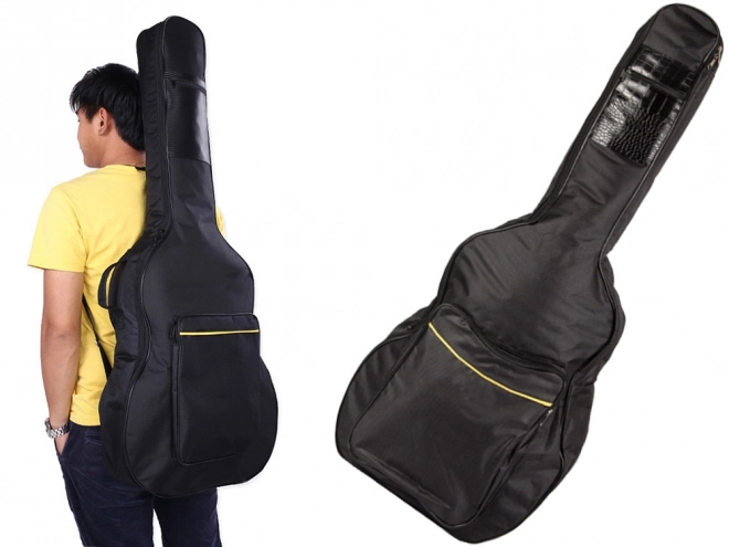 Husă pentru chitară acustică cu buzunare și întărituri