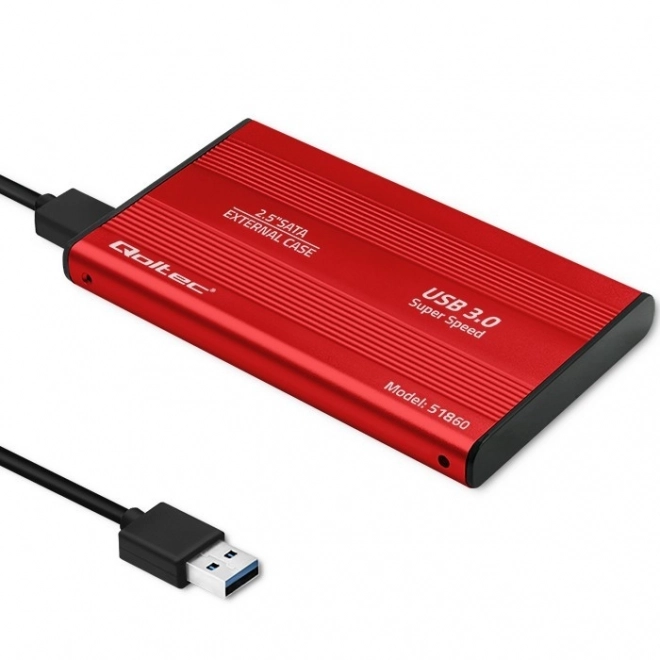 Carcasa externă pentru discuri 2.5" HDD/SSD SATA3, USB 3.0, roșie