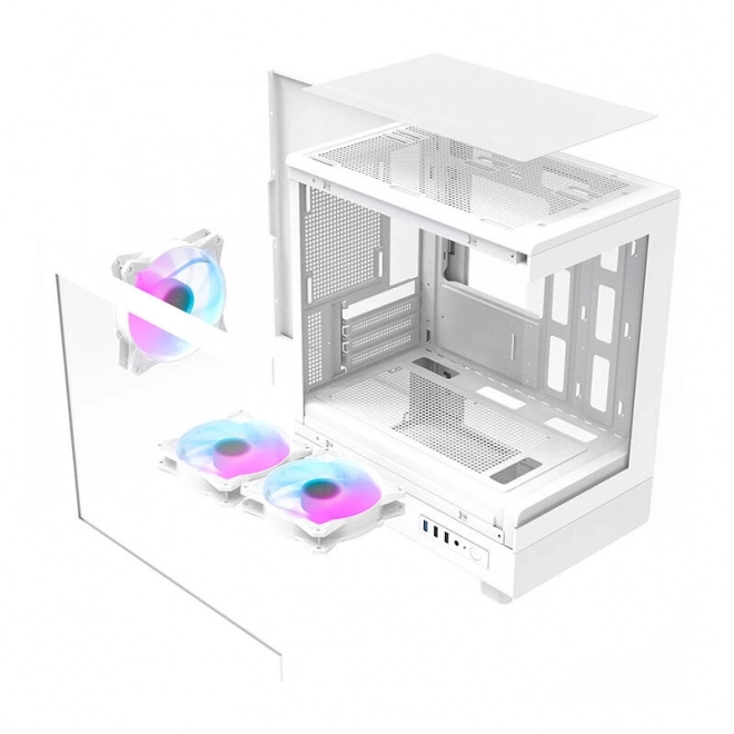 Carcasa calculator Darkflash cu ventilatoare aRGB albă