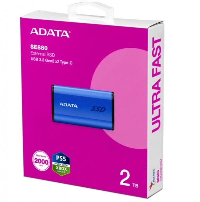 SSD extern portabil 2TB albastru