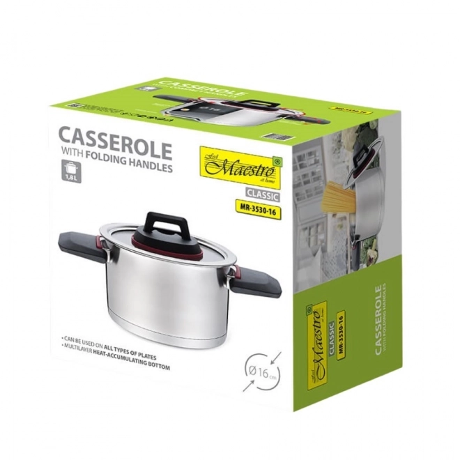 Garniță cu mânere pliabile Maestro 16 cm, 1.6 l