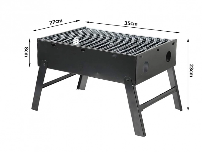 Grătar portabil pliabil pe cărbune pentru camping și BBQ