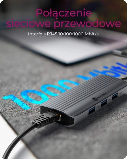 Stație de andocare 6 în 1 cu HDMI, USB, PD și LAN