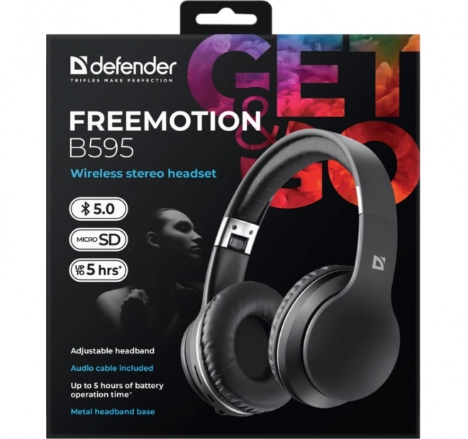 Căști wireless over-ear Freemotion negre