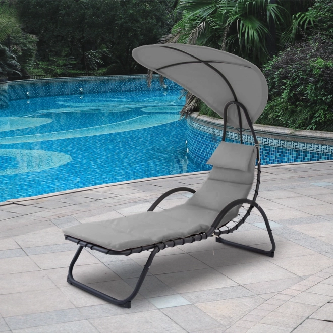 Şezlong de grădină cu cort mare oval ModernHome