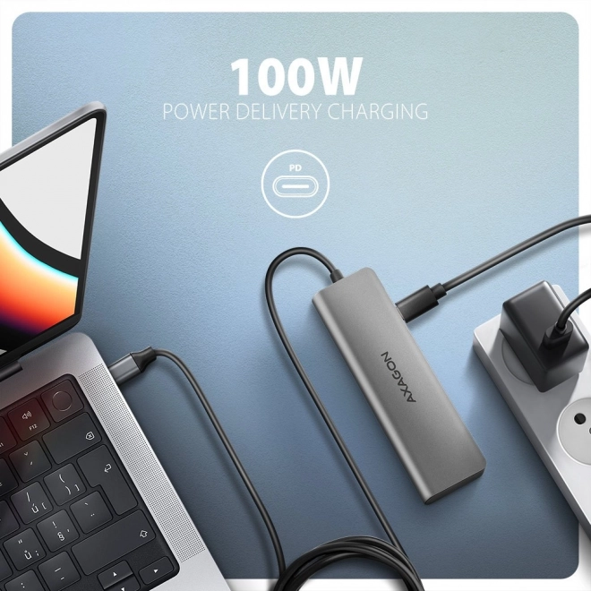 Hub USB-C multiport 5‑în‑1 5Gbps cu HDMI 4K/30 Hz, 3× USB-A, PD 100 W și cablu USB‑C de 100 cm