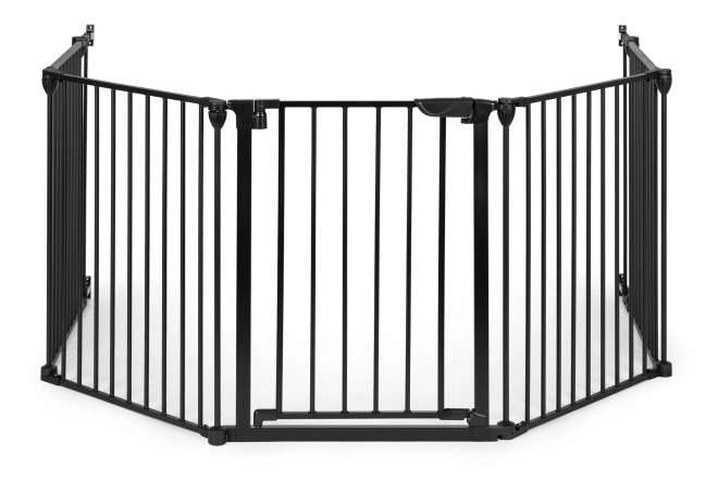 Barieră de siguranță Ecotoys pentru copii și animale de companie, 5 panouri, metal negru
