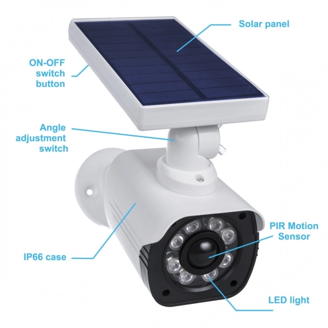 Atrapa Cameră de Supraveghere Solară cu Diodă Intermitentă