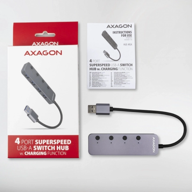 Hub USB 3.2 Gen 1 cu 4 porturi, Axagon