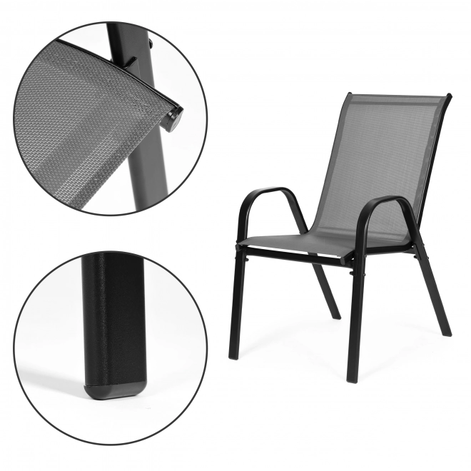 Set de scaune de grădină pentru terasă, balcon, culoare gri
