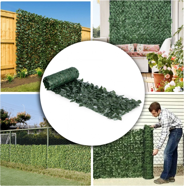 Gard viu artificial 500x50 cm pentru balcon, culoare verde