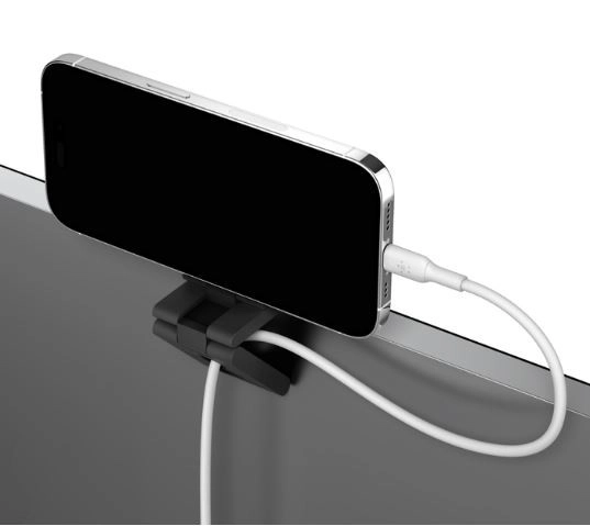 Suport magnetic pentru iPhone la monitor negru