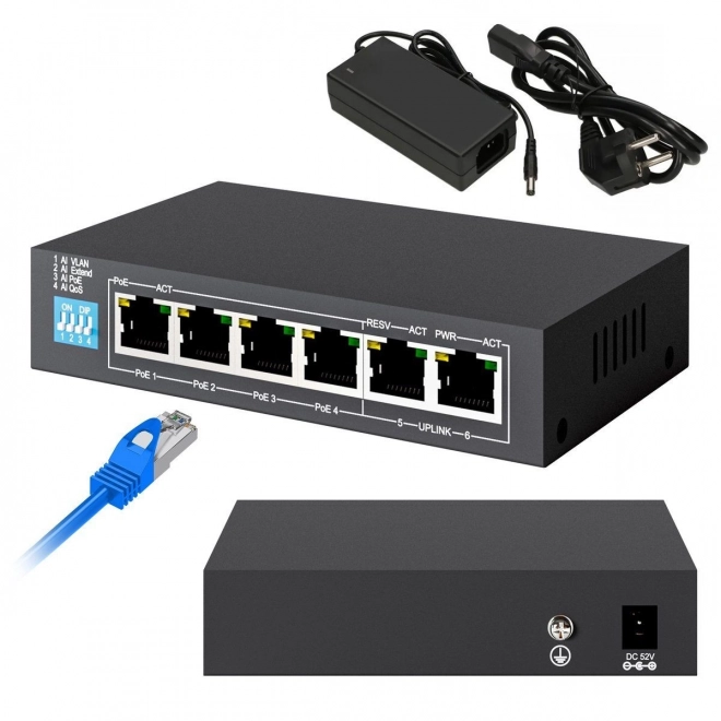 Switch PoE Gigabit cu 4 porturi Krios