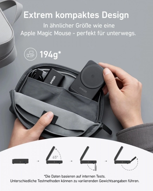 Statie de incarcare fara fir 3 in 1 Anker MagGo pliabila, neagra