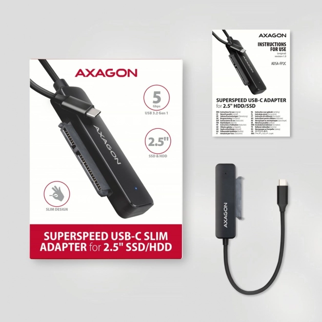 Adaptor USB-C la SATA HDD/SSD AXAGON FASTPort2