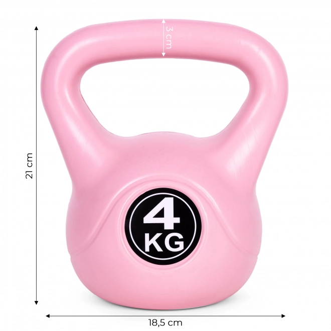 Kettlebell 4 kg roz pentru exerciții