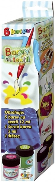 Creatoys set culori textile cu pensulă