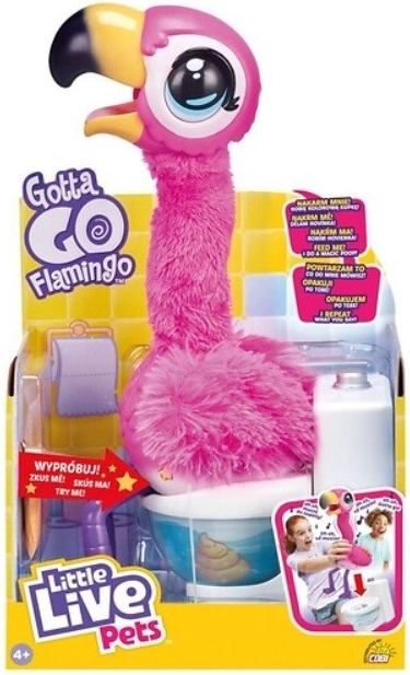 Flamingo interactiv Little Live Pets – mănâncă, cântă și merge la toaletă